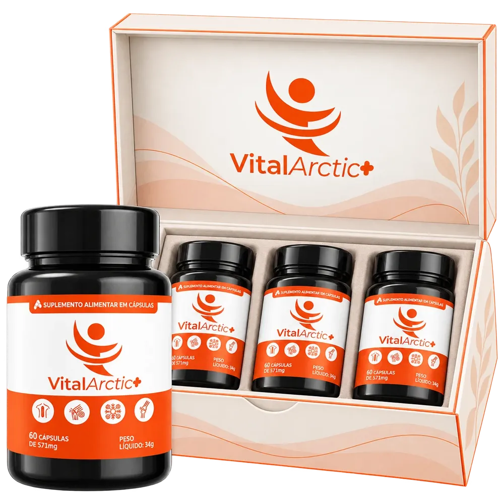 VitalArctic+: estojo e frasco